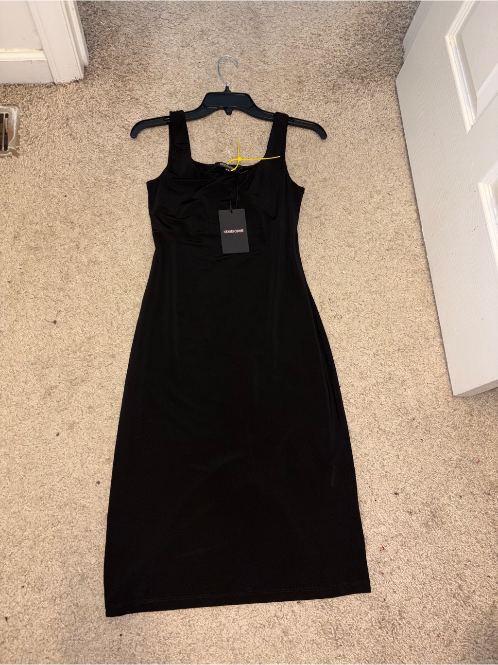 Roberto Cavalli Black Midi Bodycon Dress